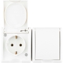 REV AquaForm, double socket outlet damp-proof socket outlet, IP44, single-pole, surface-mounted, white