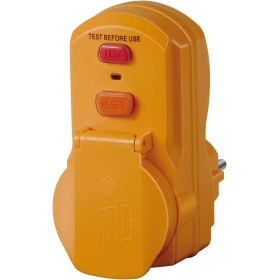 Brennenstuhl personal protection adapter BDI-A 2 30 IP54 / personal protection plug for outdoors (two-pole switch-off, yellow, 30mA)