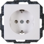 Kopp Paris socket outlet with earthing contact, single, with touch protection, 16A, 250V~, IP20, arctic white, 920602087