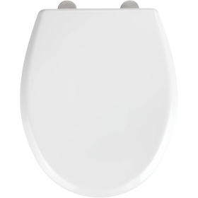 WENKO Gubbio toilet seat, automatic lowering and fix-clip, load capacity up to 350 kg, antibacterial duroplast, 37 x 44.5 cm, white