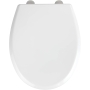 WENKO Gubbio toilet seat, automatic lowering and fix-clip, load capacity up to 350 kg, antibacterial duroplast, 37 x 44.5 cm, white