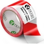 V1 Trade 75mm x 100m red and white safety tape, conspicuity warning tape, strong and elastic