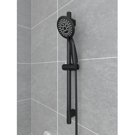 Verosan shower rail set NERO black with shower hose, shower rail, hand shower with 5 functions