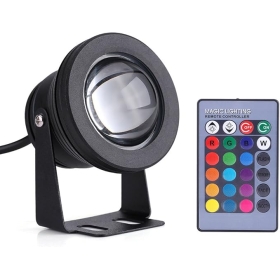 Qiilu 10W 12V RGB LED Unterwasserlicht Teich Aquarium Lampe IP68 Wasserdicht für Yacht Marine Boot (Schwarz)