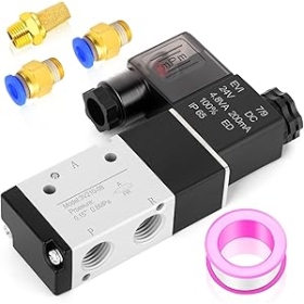 ERGAOBOY 1/4" BSP 24V Electrically Controlled Electric Solenoid with Unique Coil with 3 Way 2 Position Connection (3V210-08)