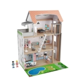 Playtive wooden dollhouse, 39 pieces, 3 floors