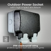 BG Electrical Outdoor Socket Kit with RCD, 3 m Cable, IP66, Weatherproof, Nexus Storm