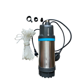 Gardena 5900/4 Inox — погружной насос, 5900 л/ч, фильтр-грязеуловитель, низкий уровень шума, защита от сухого хода