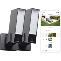 Netatmo NBU-2-NOC-AMZ 2er-Pack Außenkameras, integrierte Beleuchtung, Personenerkennung, 1920p, Autos und Tiere, Aluminium schwarz