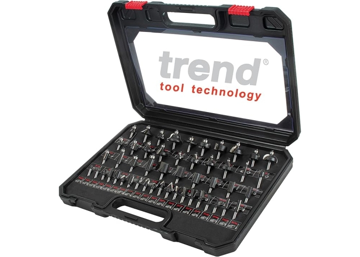 Juego de fresas de carburo Trend de 50 piezas de 1/4 con estuche de aluminio Juego de fresas de carburo Trend de 50 piezas de 1/4 con estuche de aluminio