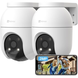 Cámara exterior WiFi EZVIZ de 2 MP con vigilancia de 360°, audio y detección de personas (paquete de 2)