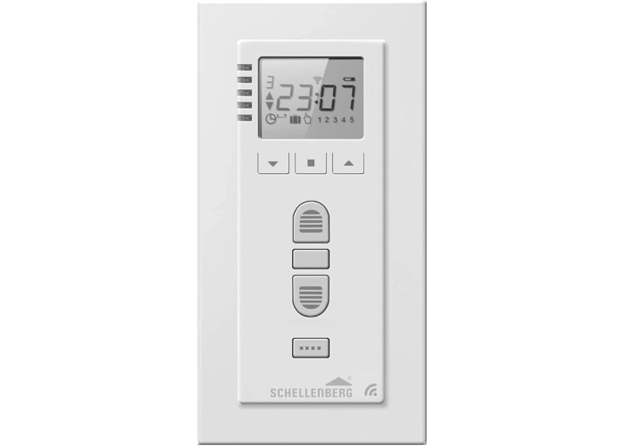 Interruptor temporizador inalámbrico Schellenberg Smart Home Premium de 5 canales para persianas enrollables, luces y enchufes. Interruptor temporizador inalámbrico Schellenberg Smart Home Premium de 5 canales para persianas enrollables, luces y enchufes.