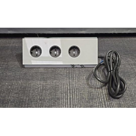 WIPO Power Corner G 41910102200, 3 розетки Schuko, нержавіюча сталь/біле скло