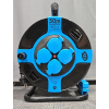 REV cable reel IP44 for outdoor use, 4 safety sockets, 50m, black