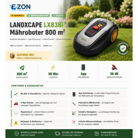 Робот газонокосилка беспроводная до 800 м² автоматическая эффективная LANDXCAPE LX838i