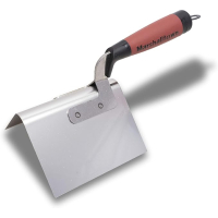 Marshalltown DuraSoft external corner trowel, stainless steel, 127x89 mm, ergonomic handle, red
