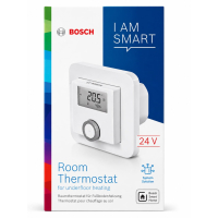 Bosch Smart Home Raumthermostat für Fußbodenheizung mit 24-V-Kabelsteuerung - Kompatibel mit Google und Alexa Assistant