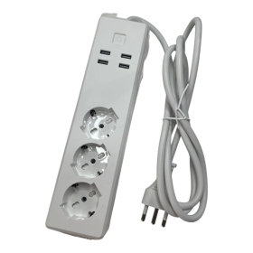 meross Smart WLAN Steckdosenleiste mit 3 AC Steckdosen und 4 USB Ports, Alexa und Google kompatibel