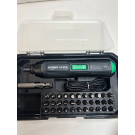 Destornillador inalámbrico Amazon Basics by SKIL de 3,6 V (4 V máx.) con juego de 34 puntas y cable USB