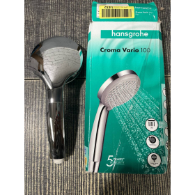 hansgrohe Croma 100 - shower head with 4 jet types, round shower head (⌀ 100 mm)
