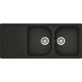 Fregadero de cocina SCHOCK Formhaus D200 fabricado en Cristalite Negro.