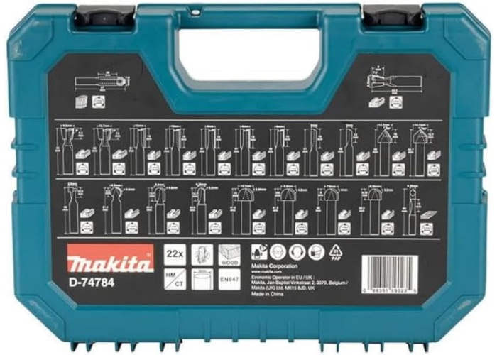 Набор фрез MAKITA для погружного фрезера, 22 предмета, хвостовик 8 мм Набор фрез MAKITA для погружного фрезера, 22 предмета, хвостовик 8 мм