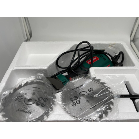 HYCHIKA – Sierra circular pequeña de 750 W con 3 hojas de sierra, profundidad de corte hasta 48 mm