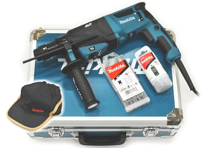 Taladro percutor combinado Makita HR2631FT13 SDS-Plus, 26 mm, carcasa de aluminio Taladro percutor combinado Makita HR2631FT13 SDS-Plus, 26 mm, carcasa de aluminio