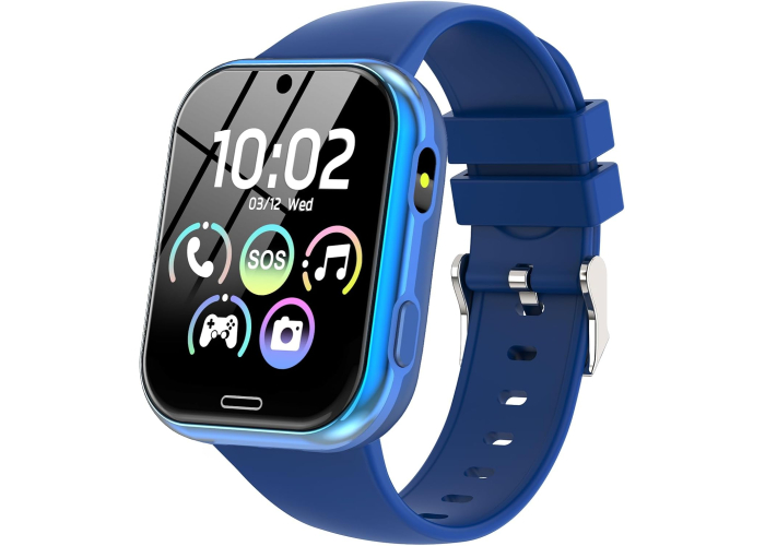Kinder-Smartwatch mit Telefonfunktion, SOS, Kamera und Spielen, Dunkelblau Kinder-Smartwatch mit Telefonfunktion, SOS, Kamera und Spielen, Dunkelblau