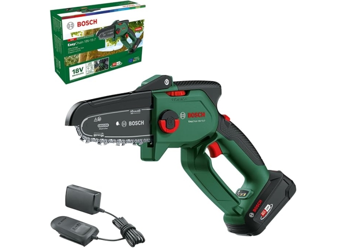 Bosch EasyChain Cordless Mini Chainsaw – compact & lightweight Bosch EasyChain Cordless Mini Chainsaw – compact & lightweight