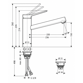 Змішувач для кухні hansgrohe Zesis M33 хром