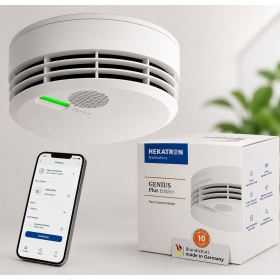 Hekatron Genius Plus Edition 2021 - датчик диму з батарейками та наклейками  