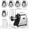 COOCHEER Stainless Steel Electric Vegetable Cutter Grater with 5 Cutting Drums