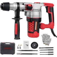 BriSunshine hammer drill, 2200W SDS-Plus demolition hammer 0-930rpm, anti-vibration handle and safety clutch