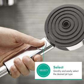 душова лійка hansgrohe Pulsify Select S, 3 види струменя для релаксації, функція захисту від накипу