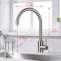 GRIFEMA Irismart - Kitchen faucet for low pressure water supply, sink mixer, Steel [Energy efficiency class A+].