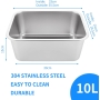 ASelected 304 Stainless Steel Large Rectangular Washing Up Bowl 10 Litre Dishwasher Mixing Bowl Plastic Free 33 x 24 x 15 cm