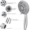 Vinabo Duschkopf + 1,5 m flexibles Duschrohr aus Stahl, 5 Strahlfunktionen, Hochdruck-Multifunktionsdusche