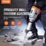 VEVOR - 3,500 W electric demolition hammer, concrete breaker, 1,900 BPM, heavy duty, with 2 chisels, gloves and 360° rotating front handle for trenching, chipping and hollowing