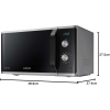 Samsung MG23K3614AS/EG Microondas con grill / 23 litros de espacio para cocinar / 800 W [Clase energética A+++]