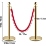 Senhill 4PCS barrier stand crowd control system with red velvet ropes barrier stand cord stand demarcation stand barrier post, gold