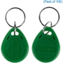 LIBO 125KHz Smart ID Card Tag Llave RFID Control de Acceso Tarjeta Llave Proximidad EM4100 TK4100 Llaveros NFC Token Titular de la insignia (100, Verde)