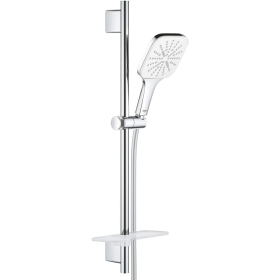 GROHE Vitalio SmartActive 130 Cube - Brausestangenset (wassersparend, 3 Strahlarten, langlebige Oberfläche) chrom, 26596000