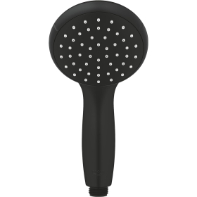GROHE Vitalio Start 250 Duschsäule mit manueller Umstellung, 2-Strahl Rundkopfbrause 25cm, 1-Strahl Rundkopfbrause 10cm, Wassersparend, Mattschwarz, 266802430