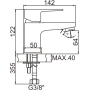 Ibergrif, M11357, Waschtischbatterie, Kaltstart, 10 Prozent Energieeinsparung, Messing, Chrom