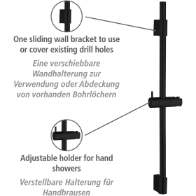 WENKO Shower rail Classic Black 70 cm
