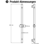 Cornat Wandstange "Andali" - 60 cm Länge - Mit Drucktastenschieber - Verchromt / Duschstange / Brause-Stange / Duschhalterung / TECB3440