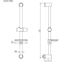 Ibergrif M20802-1, Duschstange, Nagelfreie Duschstange mit Halterung und Seifenschale, Duschkopfhalter für Badezimmer mit einstellbarer Duschhöhe Silber