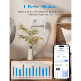 Meross Smart Socket Works with Apple HomeKit 16A, kompatibel mit Alexa, Google Home, 2er-Pack.
