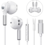 USB C Headset für Samsung Galaxy S23 S24 S22 Ultra S21 FE S20 A53 A54 A55 USB Typ-C Headset mit In-Ear Mikrofon mit Typ-C Kabel für iPhone 15 Pro MAX iPad Pro Air 5/Mini 6, Pixel 8